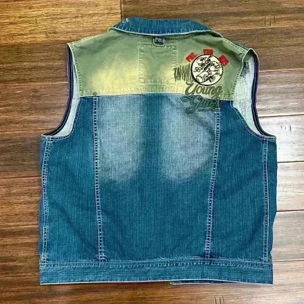 Parish Nation Grunge Army Vest - Y2K - size XL